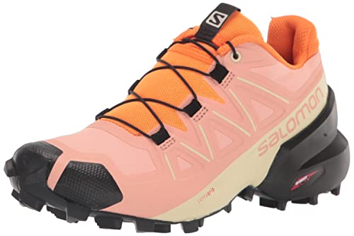 Salomon Speedcross 5 Trail Running Shoes for Women, Blooming Dahlia/Black/Vibrant Orange, 9.5