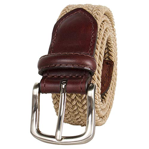 Dockers Men's Big Boys' Braided Elastic-Web Stretch Belt,Khaki,