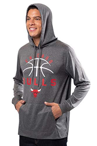 Ultra Game NBA Chicago Bulls Mens Super Soft Lightweight Pullover Hoodie, Heather Charcoal , XX-Large