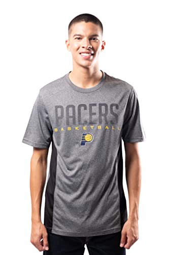 Ultra Game NBA Indiana Pacers Mens Active Tee Shirt, Charcoal Heather, Medium