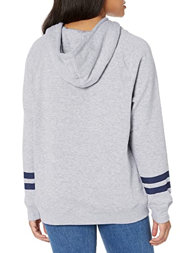 Ultra Game NBA Indiana Pacers Womens Soft Fleece Pullover Hoodie Sweatshirt With Varsity Stripe, Heather Gray, Large