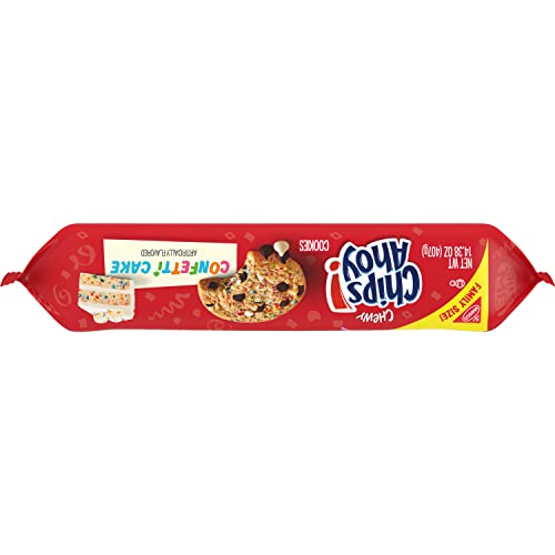 CHIPS AHOY! Chewy Confetti Cake Chocolate Chip Cookies with Rainbow Sprinkles, Birthday Cookies, Family Size, 12 - 14.38 oz Packs
