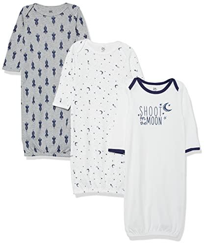 Yoga Sprout Cotton Gowns, 3 Pack, Moon, Preemie
