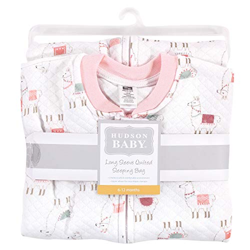 Hudson Baby Unisex Baby Premium Quilted Long Sleeve Sleeping Bag and Wearable Blanket, Llama, 12-18 Months