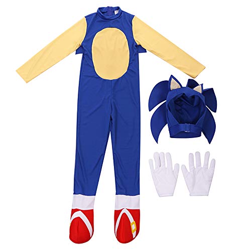 Yakogy Cosplay Dress Up Jumpsuit Full Bodysuit Pretend Play Onesie Cartoon Costumes for Kids,M Blue