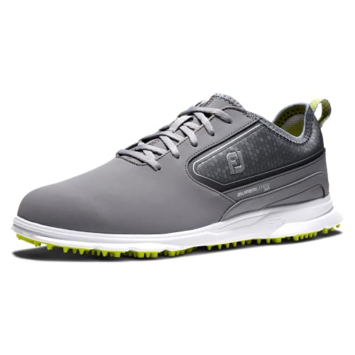 7 FootJoy Men's Superlites XP Golf Shoe, Grey/Lime