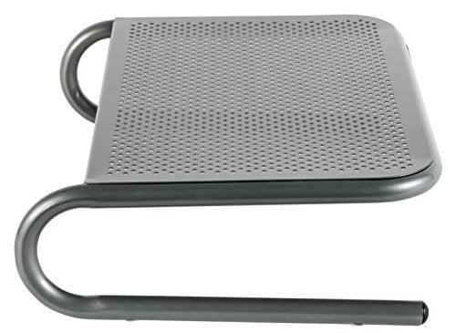 Allsop Metal Art Jr. Monitor Stand, 14-Inch wide platform holds 40 lbs with keyboard storage space - Pewter (27021)