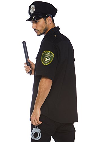 Leg Avenue mens Police Adult Sized Costumes, Black, Medium Large US