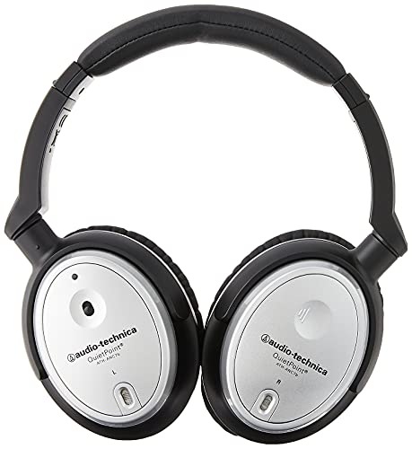 Audio-Technica ATH-ANC7b-SViS QuietPoint Noise-Cancelling Headphones with In-Line Mic and Control