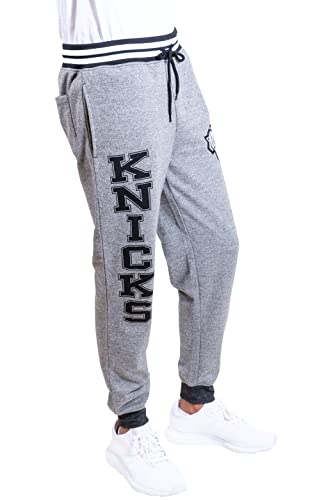 Ultra Game NBA Men's Soft Fleece Active Jogger Sweatpants, Black Marl, Medium