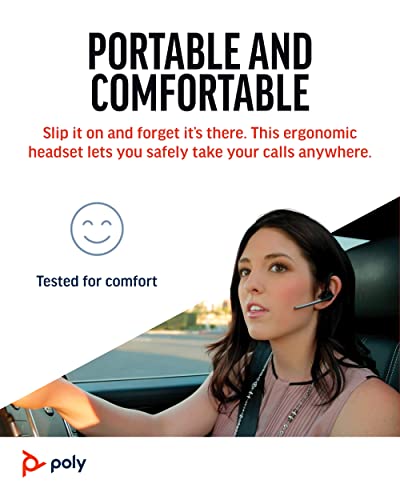 Poly Voyager Legend Wireless Headset (Plantronics) - Single-Ear Bluetooth w/Noise-Canceling Mic - Voice Controls - Mute and Volume Buttons - Ergonomic Design -Connect to Mobile/Tablet via Bluetooth -FFP