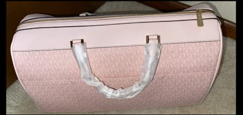 Michael Kors Travel Large Duffle Bag in PVC Signature (Dark Powder Blush)