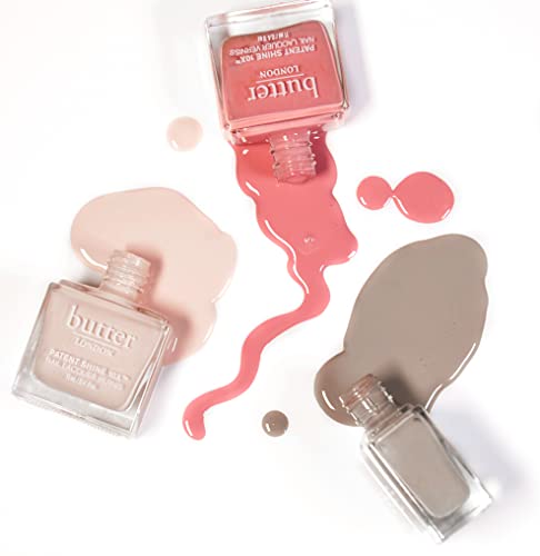 butter LONDON Patent Shine 10X Nail Lacquer, Gel-Like Finish, Chip-Resistant Formula, 10-Free Formula, Cruelty-Free, Polymer Technology, Coming Up Roses