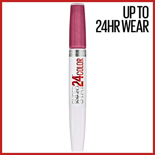 Maybelline Super Stay 24, 2-Step Liquid Lipstick Makeup, Long Lasting Highly Pigmented Color with Moisturizing Balm, Wear On Wildberry, Mauve Pink, 1 Count