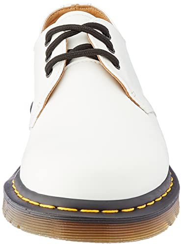 Dr. Martens Unisex 1461 Quad Oxford, White Polished Smooth, 5 US Men