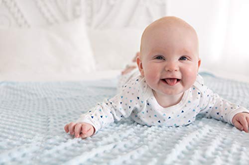 Blue, Newborn, 0-3 Months SwaddleDesigns Softest Cotton Baby Gown with Foldover Mitten Cuffs for Infant Boy and Girl, Tiny Triangles