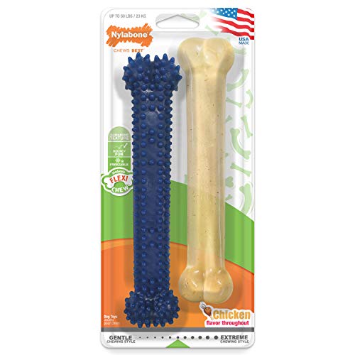 Nylabone Dental Chew and Flexi Bone Combo Pack Dog Chew Toys Chicken Large/Giant (1 Count)