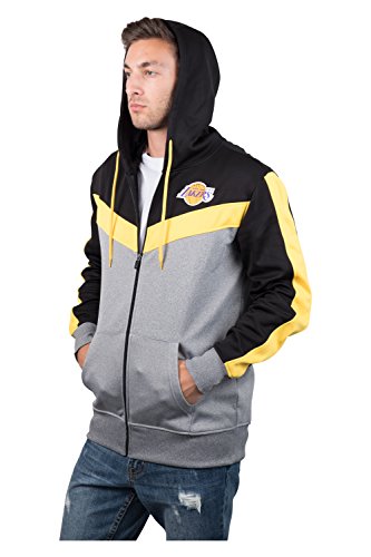 Ultra Game NBA Los Angeles Lakers Mens Soft Fleece Full Zip Jacket Hoodie, Team Color, Medium