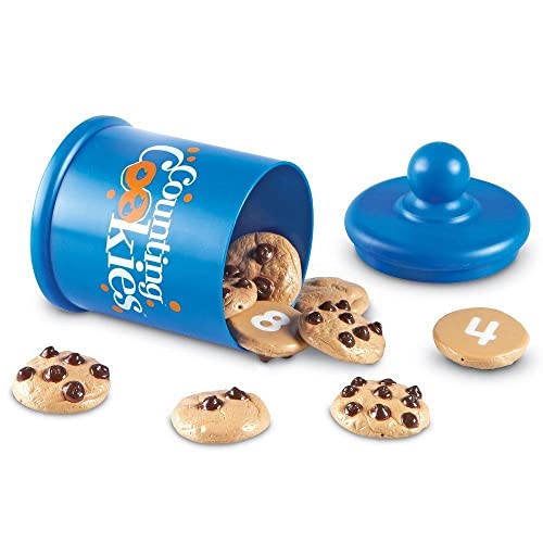 Learning Resources Smart Counting Cookies - 13 Pieces, Ages 18+ Months Toddler Counting and Sorting Skills, Toddler Math Learning Toys, Play Food for Toddlers, Chocolate Chip Cookies