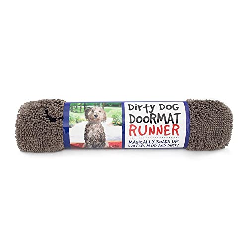 Dog Gone Smart Dirty Dog Microfiber Paw Doormat - Muddy Mats For Dogs - Super Absorbent Dog Mat Keeps Paws and Floors Clean - Machine Washable Pet Door Rugs with Non-Slip Backing | Large Marine