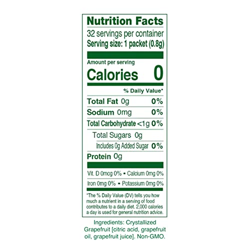 TRUE GRAPEFRUIT Water Enhancer (32 Packets) | Zero Calorie Unsweetened Water Flavoring | For Water, Bottled Water and Recipes | Water Flavor Packets Made with Real Grapefruit