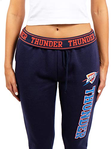 Ultra Game NBA Oklahoma City Thunder Womens Jogger Pants Active Basic Fleece Sweatpants , Navy, Medium