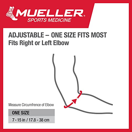 Mueller Adjustable Elbow Support, Black, One Size