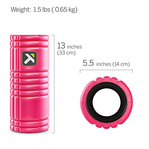 TriggerPoint GRID Foam Roller for Exercise, Deep Tissue Massage and Muscle Recovery, Original (13-Inch), Pink
