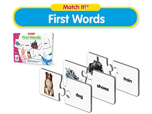 The Learning Journey: Match It! - First Words - 30 Piece Self-Correcting Words with Matching Images for Emerging Readers - Sight Words Puzzle for Kids Ages 3 and Up - Award Winning Toys