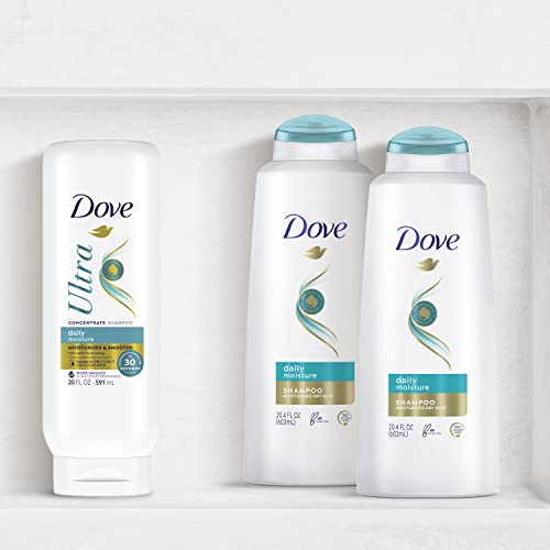 Dove Concentrate Shampoo And Conditioner Set For Dry Hair Moisturizes And Smooths In 30 seconds, 2X More Washes, Combo Pack, 20 fl oz (Pack of 2)