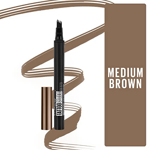 Maybelline New York TattooStudio Brow Tint Pen Makeup, Medium Brown, 0.037 fl. oz.