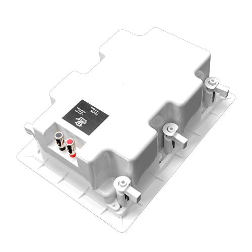Pyle Ceiling Wall Mount Enclosed Speaker - 400 Watt Stereo In-wall / In-ceiling 8' Enclosed Full Range Deep Bass Speaker System - 50Hz-20kHz Frequency Response, 4-8 Ohm, Flush Mount - PDIW87 White