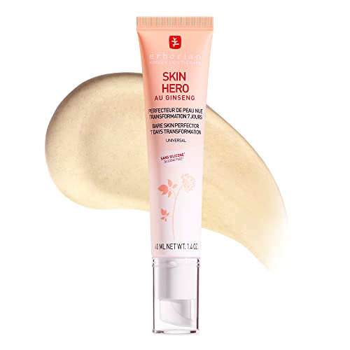 Erborian Skin Hero with White Ginseng, Facial Concealer and Makeup Primer - Non-Tinted Bare Skin Perfecting Face Moisturizer Smooths, Blurs and Illuminates Skin - Silicone Free Korean Skincare