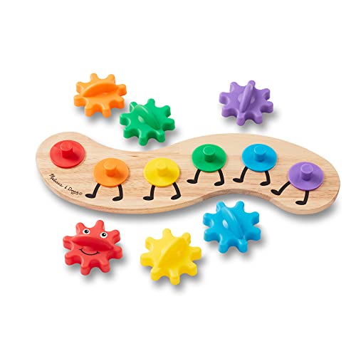 Melissa and Doug Rainbow Caterpillar Gear Toy With 6 Interchangeable Gears - For Toddlers And Babies