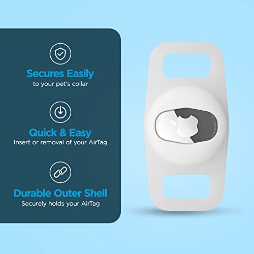 Case-Mate Airtag Dog Collar Holder - Water Resistant Airtag Holder Dog Tag - Protective Airtag Case for Dog Collar - Pet Collar Airtag Loop - Compatible with Cat/Dog Collars - Glow in The Dark