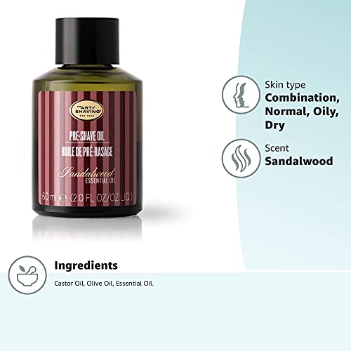 The Art of Shaving Pre Shave Beard Oil for Men, Protects Against Irritation and Razor Burn, Clinically Tested for Sensitive Skin, Sandalwood, 2 Fl Oz (Pack of 1)