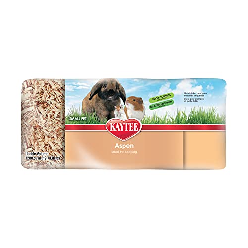 Kaytee Small Animal Hardwood Aspen Bedding For Pet Guinea Pigs, Rabbits, Hamsters, Gerbils, and Chinchillas, 19.7 Liter