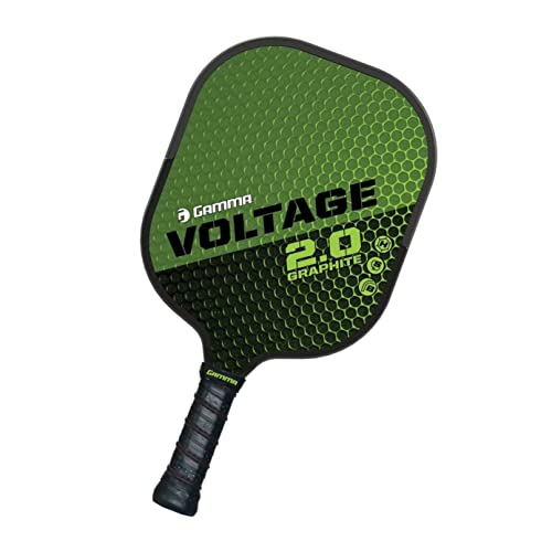 GAMMA Sports 2.0 Pickleball Paddle: Mens and Womens Textured Graphite Face Pickle-Ball Racquet - Indoor and Outdoor Racket: Voltage Green, ~7.6 oz