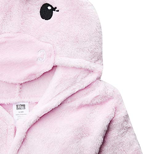 Hudson Baby Unisex Baby Plush Animal Face Bathrobe, Pink Unicorn, 0-9 Months