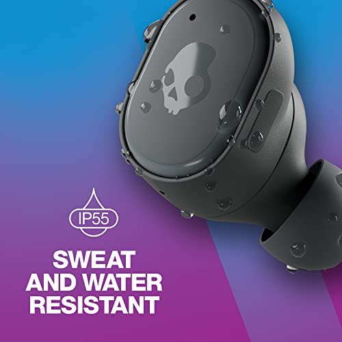 Skullcandy Grind True Wireless In-Ear Bluetooth Earbuds Compatible with iPhone and Android / Charging Case and Microphone / Great for Gym, Sports, and Gaming, IP55 Water Dust Resistant - Grey