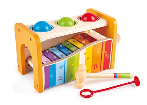 Hape Pound and Tap Bench with Slide Out Xylophone - Award Winning Durable Wooden Musical Pounding Toy for Toddlers