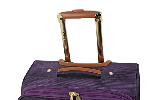 Steve Madden Designer 20 Inch Carry On Luggage Collection - Lightweight Softside Expandable Suitcase for Men and Women - Durable Bag with 4-Rolling Spinner Wheels (Shadow Purple)