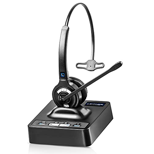 Leitner LH270 Wireless Office Headset with Mic - Computer and Telephone Headset - Phone Headsets for Office Phones – Single-Ear Premium Lite