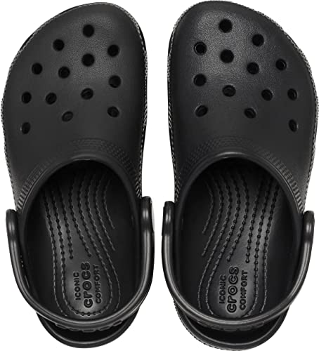 Crocs Kids' Classic Clog , Black/Black, 12 Little Kid