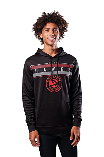 Ultra Game NBA Atlanta Hawks Mens Fleece Midtown Pullover Sweatshirt, Black, Medium