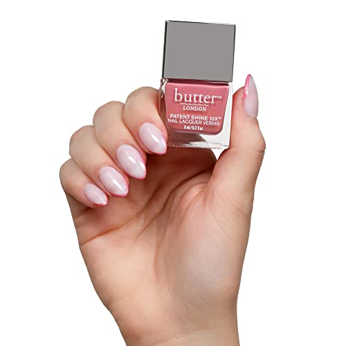 butter LONDON Patent Shine 10X Nail Lacquer, Gel-Like Finish, Chip-Resistant Formula, 10-Free Formula, Cruelty-Free, Polymer Technology, Coming Up Roses
