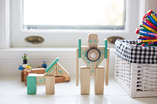 Tegu Magbot Magnetic Wooden Block Set, 1-99 years old, 9 pieces
