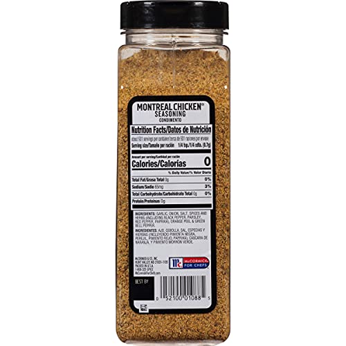 McCormick Grill Mates Montreal Chicken Seasoning, 23 oz - One 23 Ounce Container of Chicken Seasoning With Robust Blend of Garlic, Onion, Black and Red Pepper and Paprika for Meats and Seafood