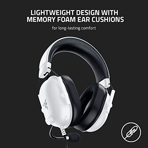 Razer BlackShark V2 X Gaming Headset: 7.1 Surround Sound - 50mm Drivers - Memory Foam Cushion - for PC, PS4, PS5, Switch, Xbox One, Xbox Series X|S, Mobile - 3.5mm Audio Jack – White