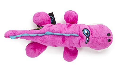goDog Gators Just for Me Squeaker Plush Pet Toy for Dogs and Puppies, Soft and Durable, Tough and Chew Resistant, Reinforced Seams - Pink, Mini